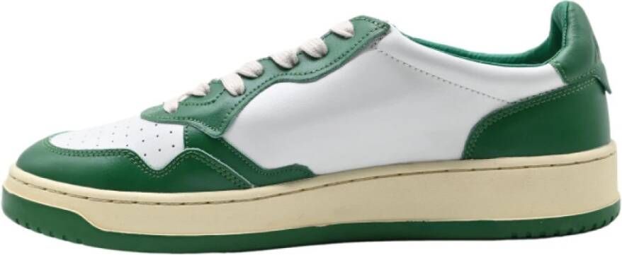 Autry Witte Groene Lage Top Sneakers Multicolor Heren