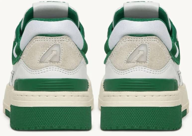 Autry Witte Groene Leren Basketbalsneakers White Heren