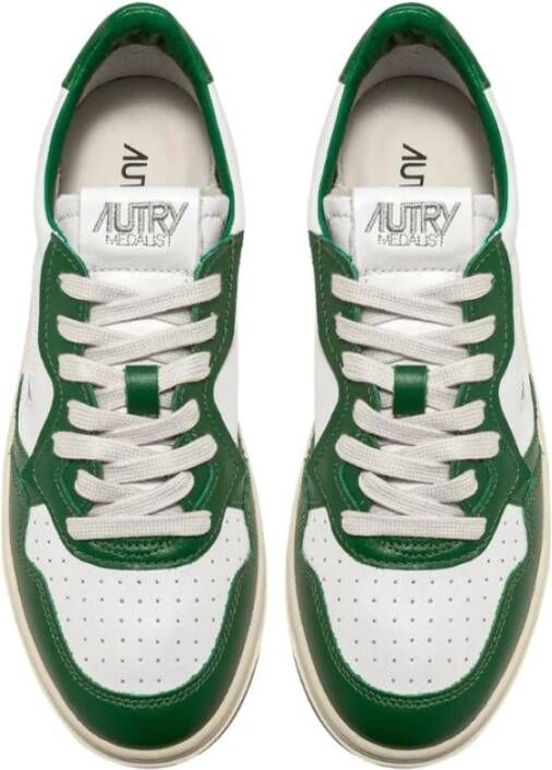 Autry Witte Groene Leren Sneakers