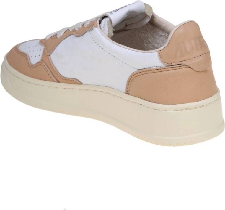 Autry Witte Karamel Leren Sneakers Brown Dames
