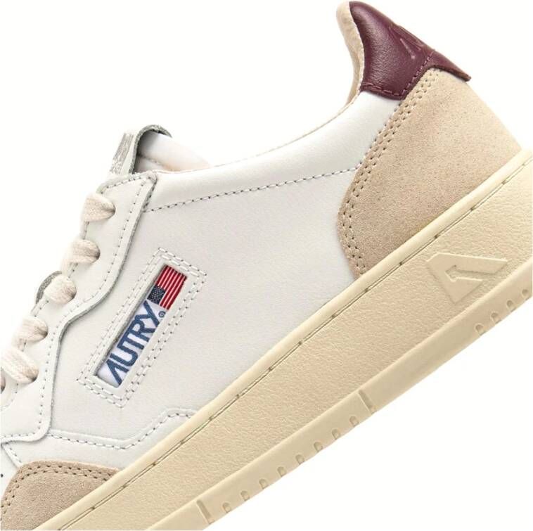 Autry Witte lage sneakers in suède en leer