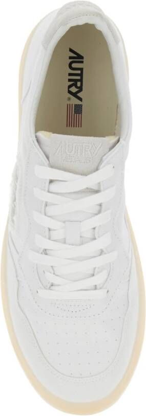 Autry Witte lage sneakers met reliëflogo White Heren