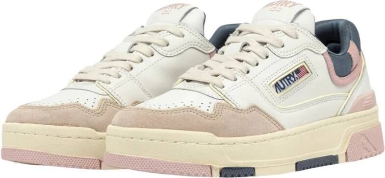 Autry Witte lage sneakers van leer en suède Multicolor Dames