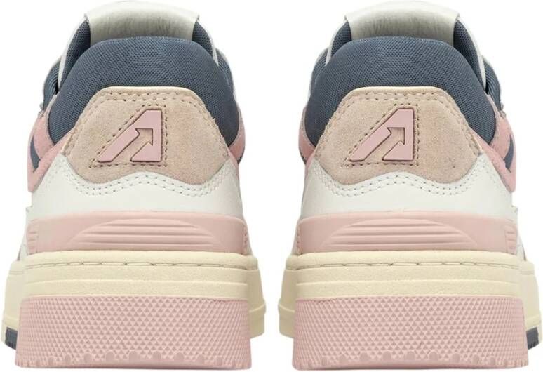 Autry Witte lage sneakers van leer en suède Multicolor Dames
