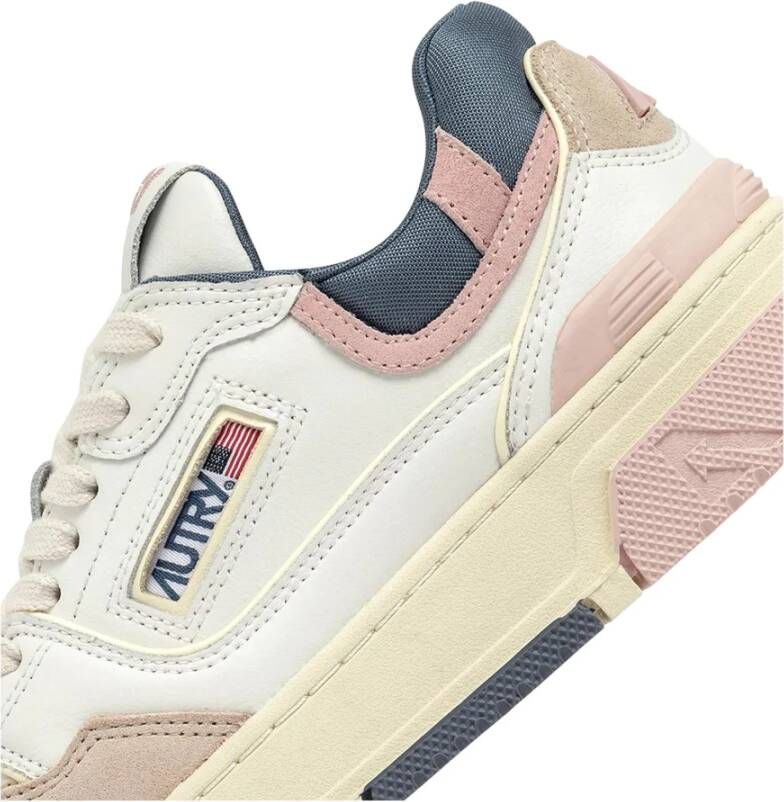 Autry Witte lage sneakers van leer en suède Multicolor Dames
