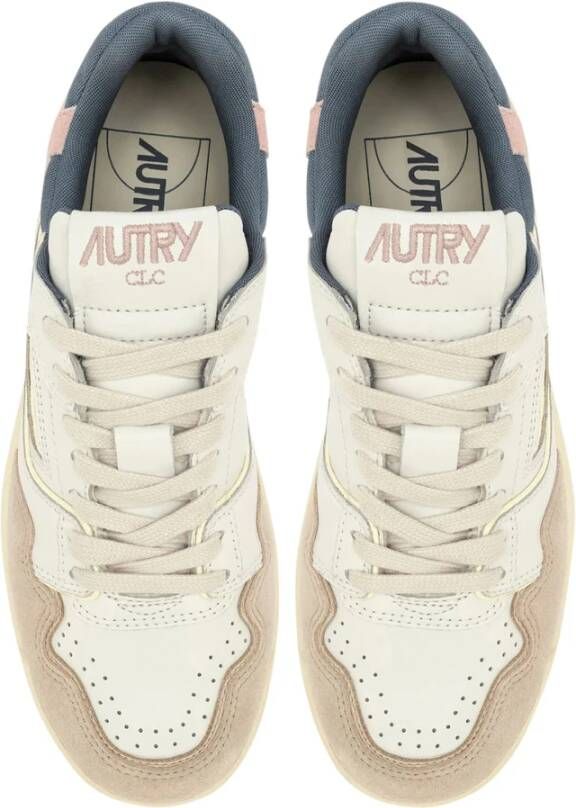 Autry Witte lage sneakers van leer en suède Multicolor Dames