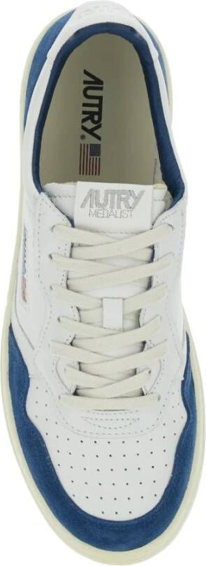 Autry Witte lage top sneakers leer suède White Heren