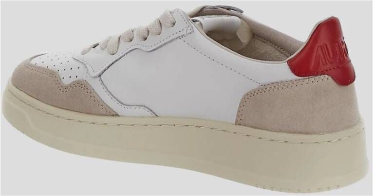 Autry Witte Lage Top Sneakers met Rode Tag White Dames