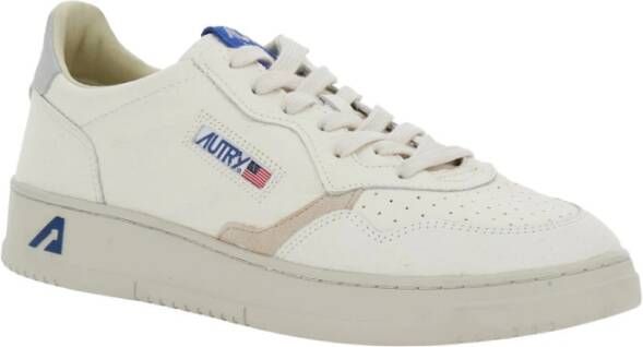 Autry Witte Lage Top Sneakers van Leer met Logo Patch White Heren