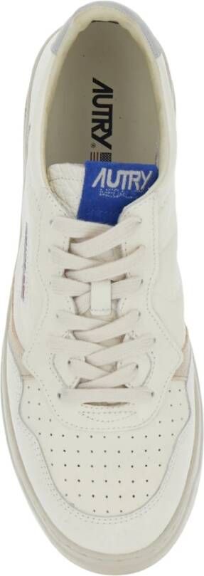 Autry Witte Lage Top Sneakers van Leer met Logo Patch White Heren