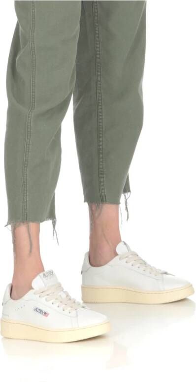 Autry Witte Leren Damessneakers Wit Dames