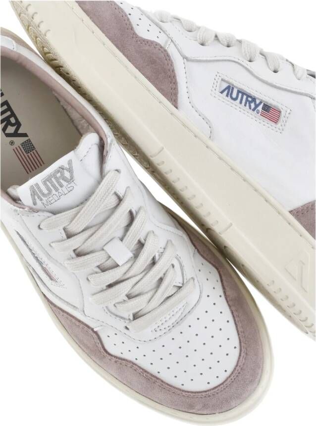 Autry Witte Leren en Stoffen Sneakers White Dames