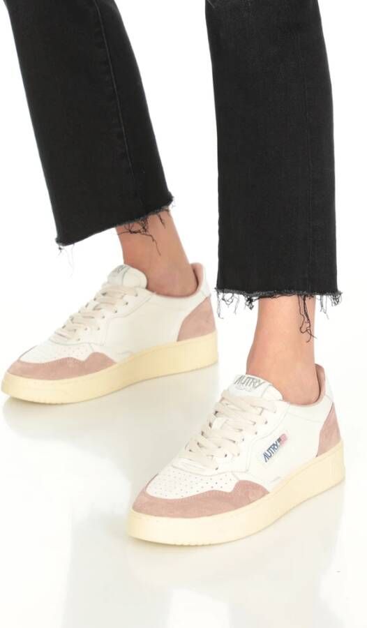 Autry Witte Leren en Stoffen Sneakers White Dames