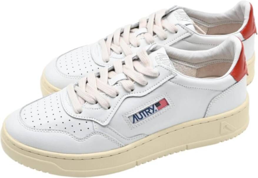 Autry Witte Leren Lage Sneakers Multicolor Dames