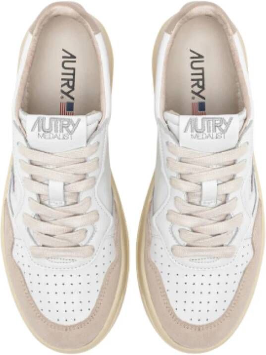 Autry Witte Leren Lage Sneakers Multicolor Dames