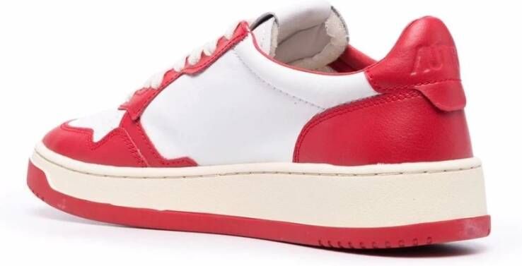 Autry Witte Leren Lage Sneakers Red Heren