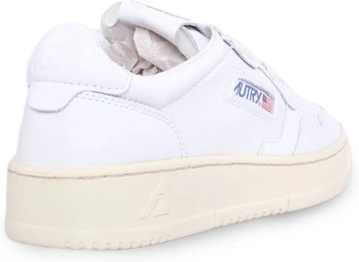 Autry Lage Leren Witte Schoenen in Wht Wht White Dames