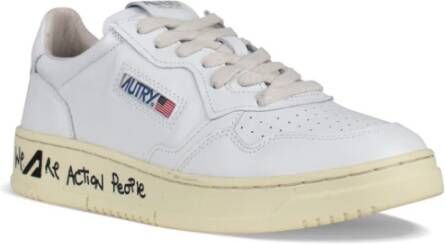 Autry Witte Leren Lage Sneakers Wit Heren