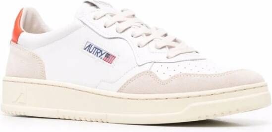 Autry Witte Leren Medalist Lage Sneakers Wit Heren