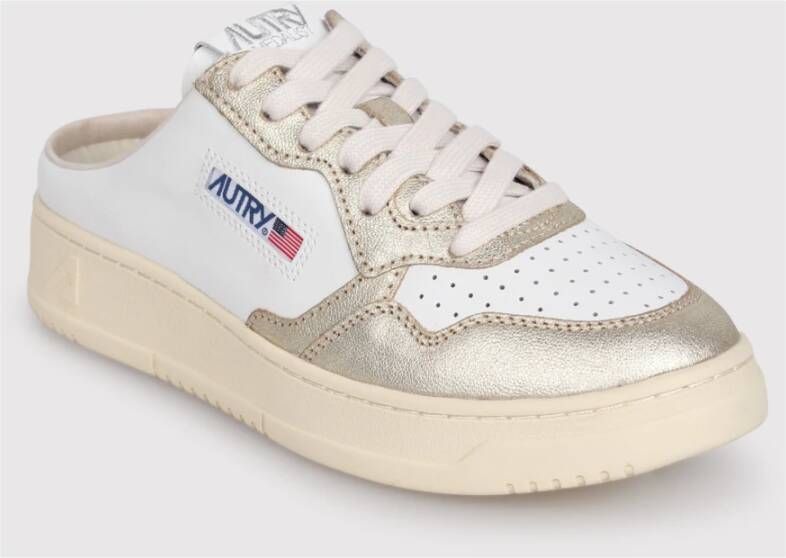 Autry Witte Leren Medalist Mule Lage Sneakers White Dames