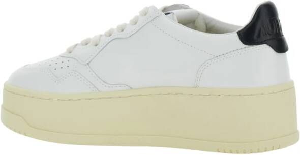 Autry Witte Leren Platform Sneakers Vrouw White Dames