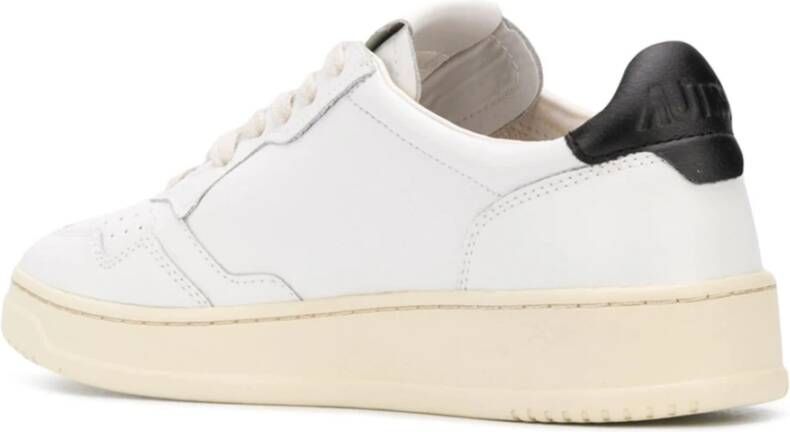 Autry Witte Leren Sneaker met Zwarte Hiel Detail White Heren