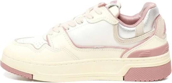 Autry Witte Leren Sneakers Lage Top Vetersluiting