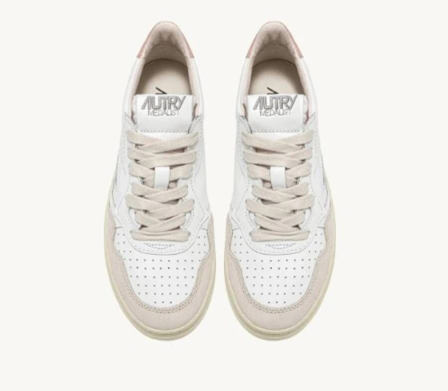 Autry Witte Leren Sneakers Medalist Contrast Hiel