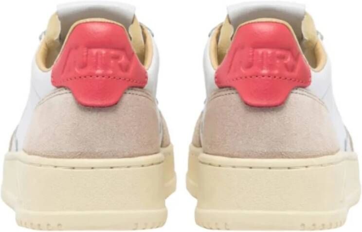 Autry Witte Leren Sneakers Medalist Contrast Hiel