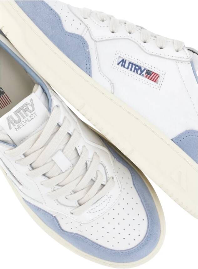 Autry Witte Leren Sneakers met Ademende Details White Dames