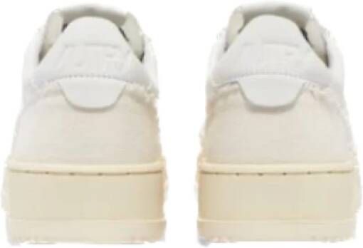 Autry Witte leren sneakers met beige stof Multicolor Heren
