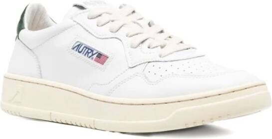Autry Witte leren sneakers met blauwe hiel