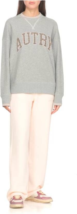 Autry Witte Leren Sneakers met Contrasterende Details