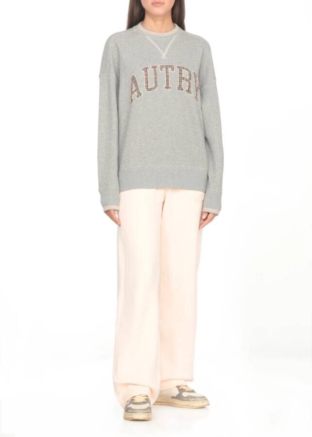 Autry Witte Leren Sneakers met Contrasterende Details