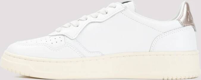 Autry Witte Leren Sneakers met Gouden Detail White Dames