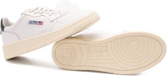 Autry Witte Leren Sneakers met Groene Details