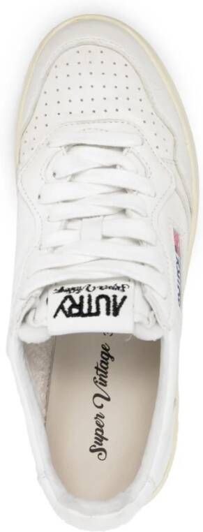 Autry Witte Leren Sneakers met Logo Detail Wit Dames