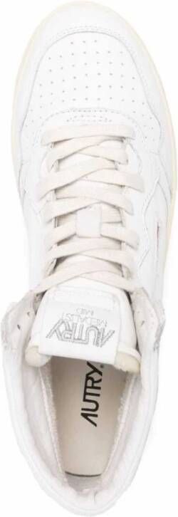 Autry Witte Leren Sneakers met Logo Wit Heren
