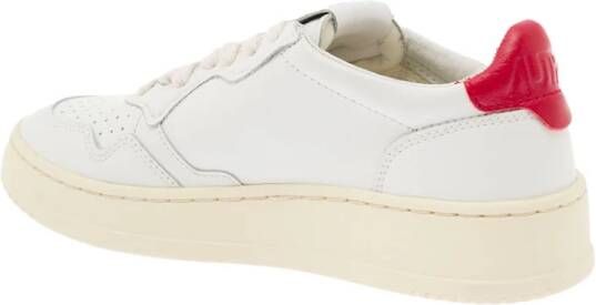Autry Witte Leren Sneakers met Rode Hiel White Dames