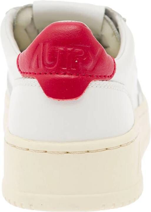 Autry Witte Leren Sneakers met Rode Hiel White Dames