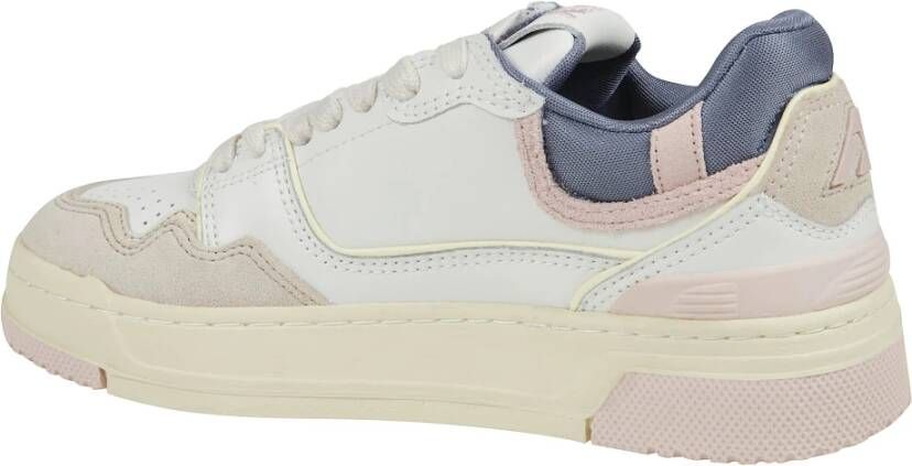Autry Witte Leren Sneakers met Roze Details