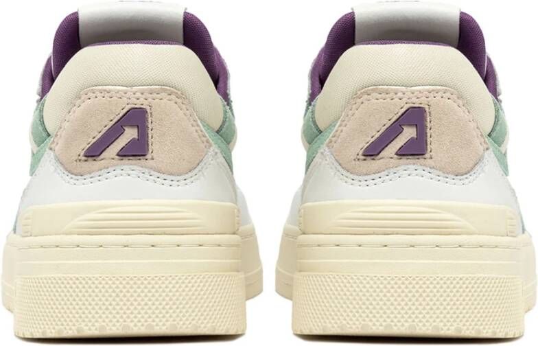 Autry Witte Leren Sneakers met Suède Accenten