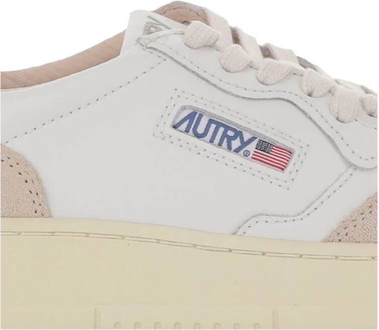 Autry Witte leren sneakers met suède details