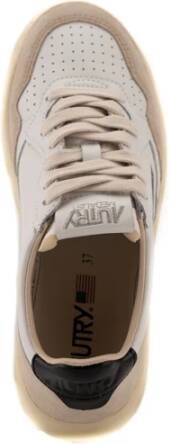 Autry Leren Medalist Lage Sneakers Witte Leren Sneakers met Suède Details Multicolor White Dames