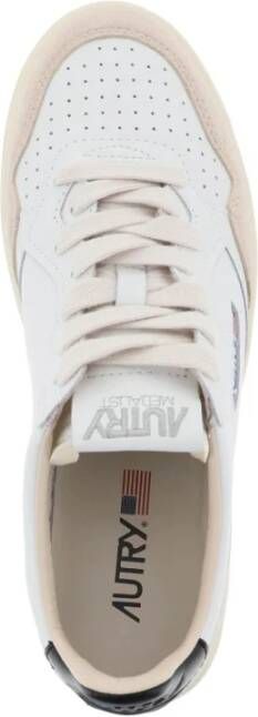 Autry Leren Medalist Lage Sneakers Witte Leren Sneakers met Suède Details Multicolor White Dames