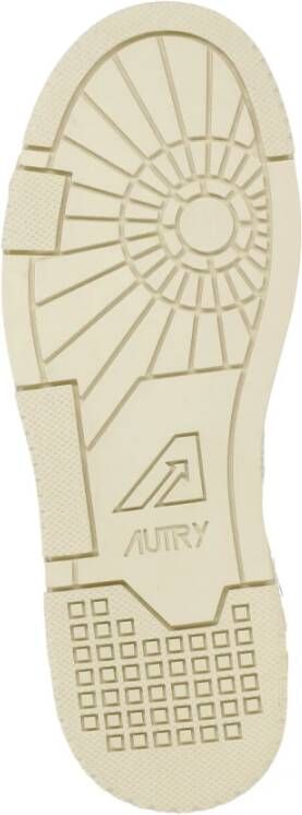 Autry Witte Leren Sneakers met Suède Inzetstukken