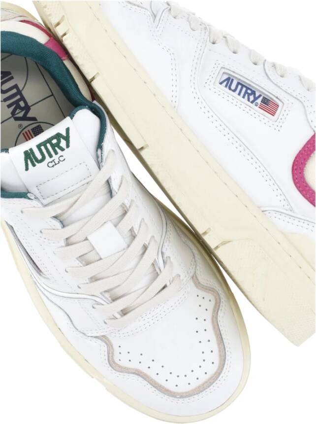 Autry Witte Leren Sneakers met Suède Inzetstukken