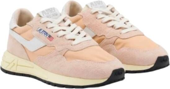 Autry Witte Leren Sneakers met Suède Inzetstukken
