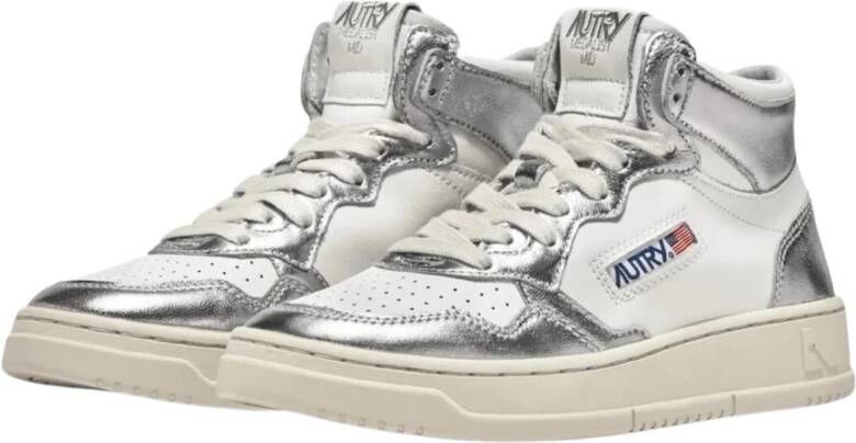 Autry Witte Leren Sneakers met Vintage Design Wit Dames