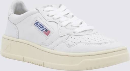 Autry Witte Leren Sneakers Ronde Neus